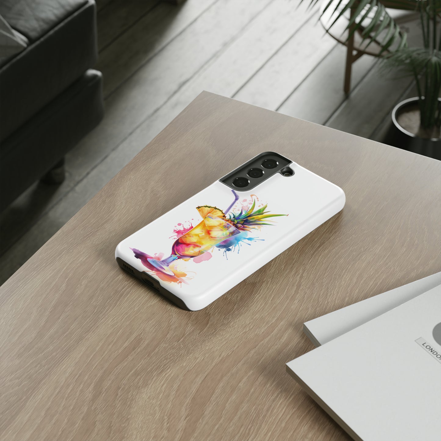 Pina Colada Cocktail Hawaiian Tropical Phone Case, Island Tropics, Wireless Compatible, Protective Cell Phone Case iPhone, Samsung, Pixel