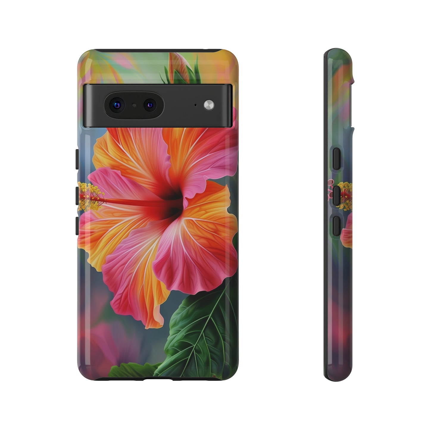 Hibiscus Flower Hawaiian Phone Case, Tropical, Wireless Compatible, Protective Cell Phone Case for iPhone, Samsung, Pixel phones