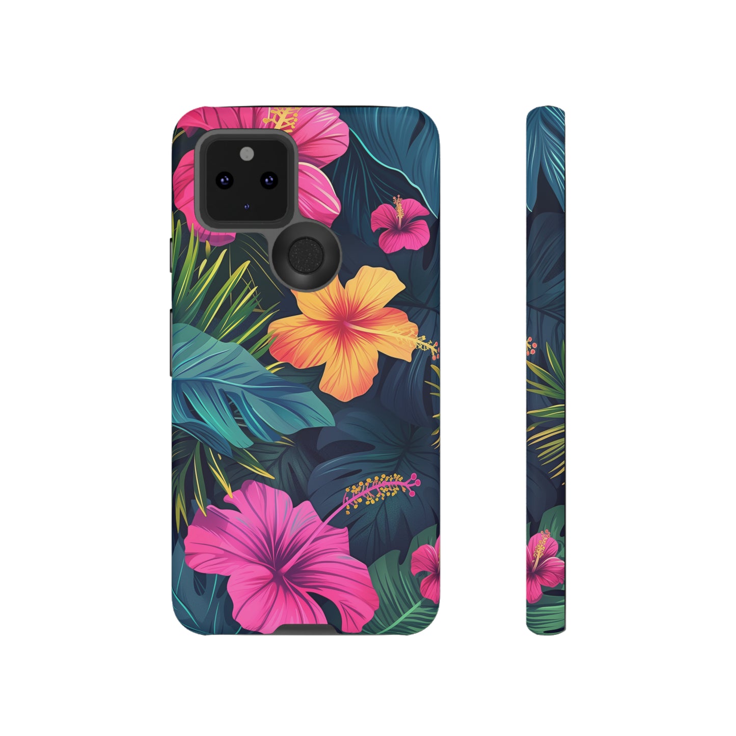 Hibiscus Dark Hawaiian Tropical Phone Case, 808, Island Tropics, Wireless Compatible, Protective Cell Phone Case iPhone, Samsung, Pixel