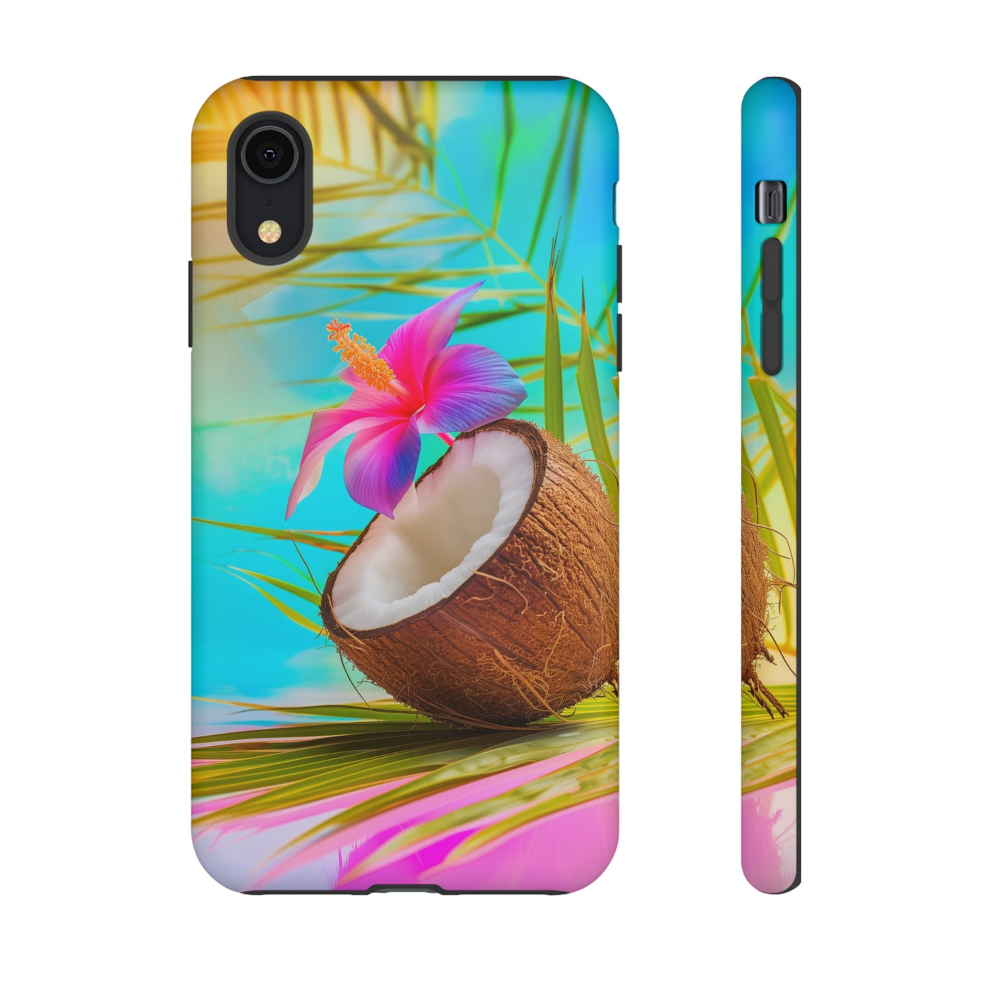 Coconut Colorful Hawaiian Tropical Phone Case, 808, Island Tropics, Wireless Compatible, Protective Cell Phone Case iPhone, Samsung, Pixel
