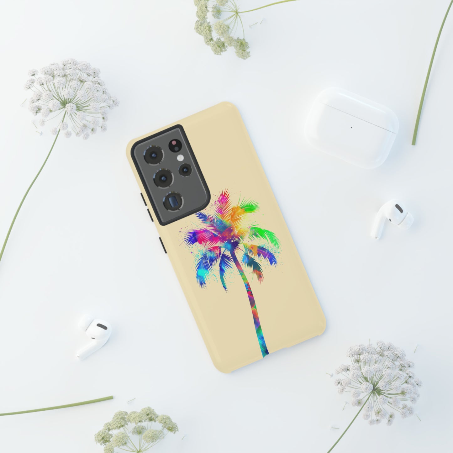 Colorful Palm Tree Hawaiian Tropical Phone Case, Island Tropics, Wireless Compatible, Protective Cell Phone Case for iPhone, Samsung, Pixel