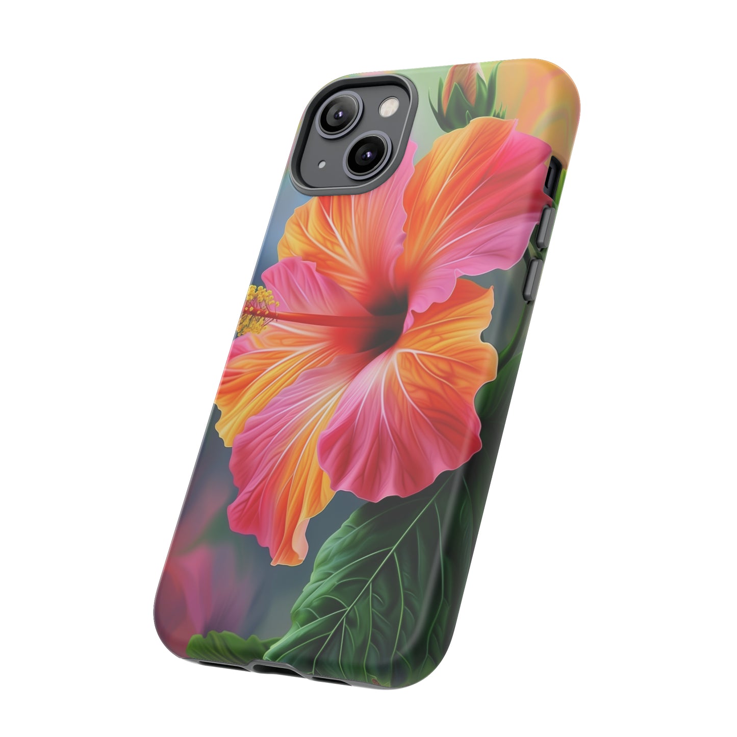 Hibiscus Flower Hawaiian Phone Case, Tropical, Wireless Compatible, Protective Cell Phone Case for iPhone, Samsung, Pixel phones