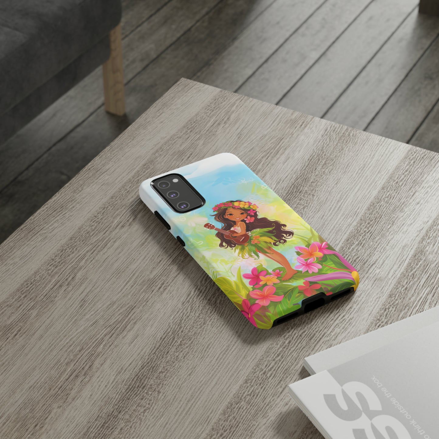 Cute Hula Girl Hawaiian Phone Case, Tropical, Hibiscus, Wireless Compatible, Protective Cell Phone Case for iPhone, Samsung, Pixel phones