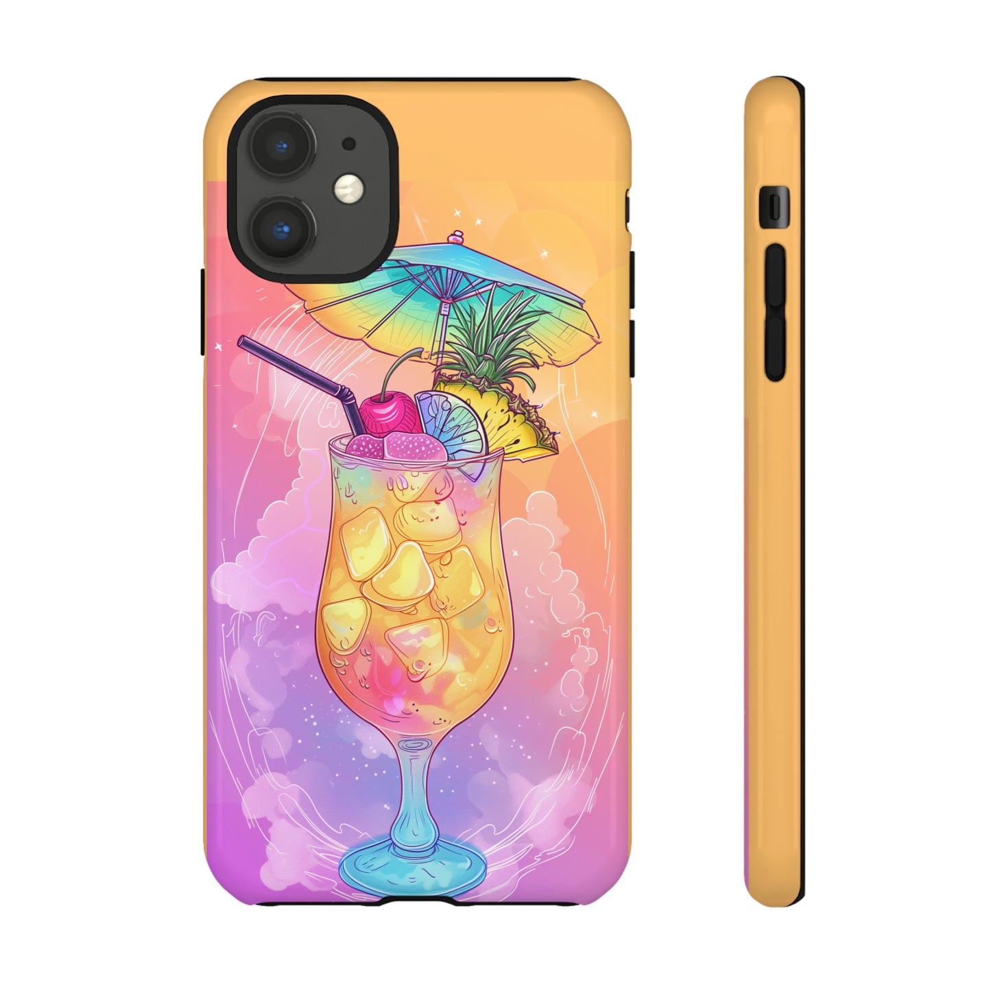 Pina Colada Cocktail Hawaiian Tropical Phone Case, Island Tropics, Wireless Compatible, Protective Cell Phone Case iPhone, Samsung, Pixel