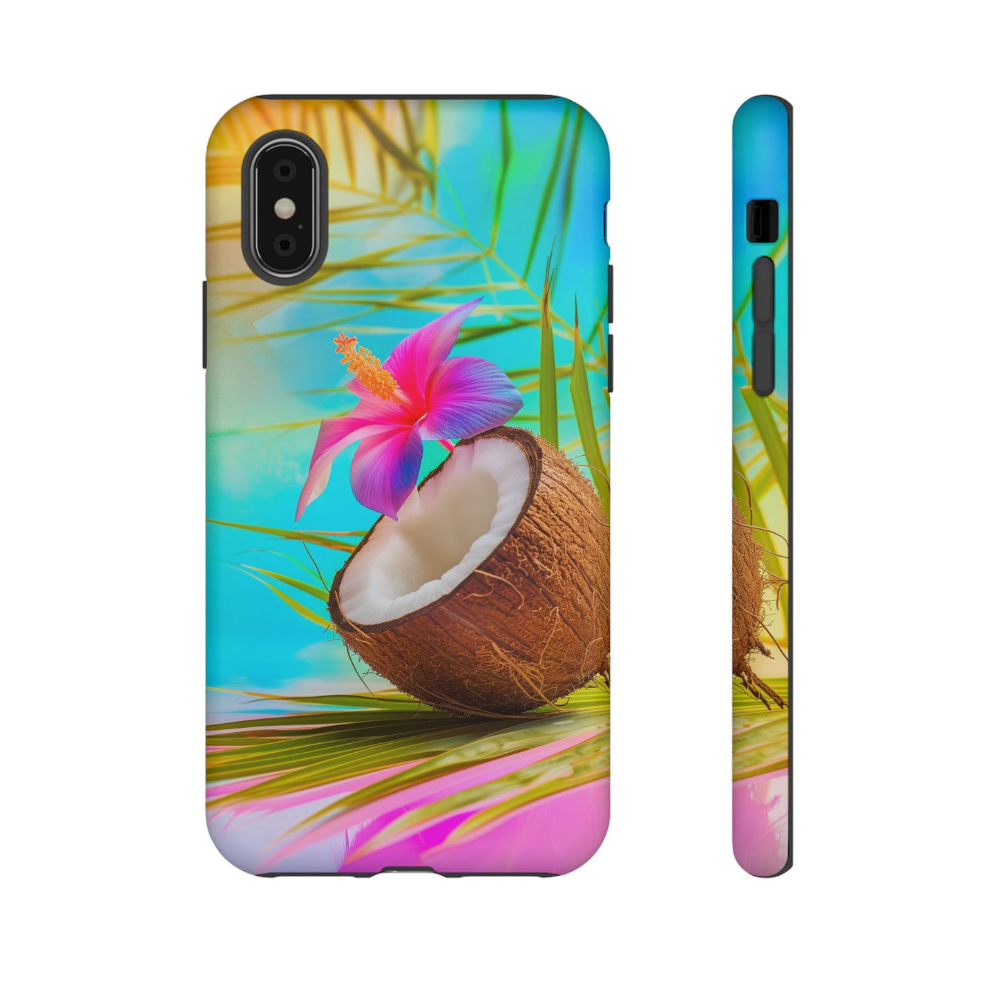 Coconut Colorful Hawaiian Tropical Phone Case, 808, Island Tropics, Wireless Compatible, Protective Cell Phone Case iPhone, Samsung, Pixel