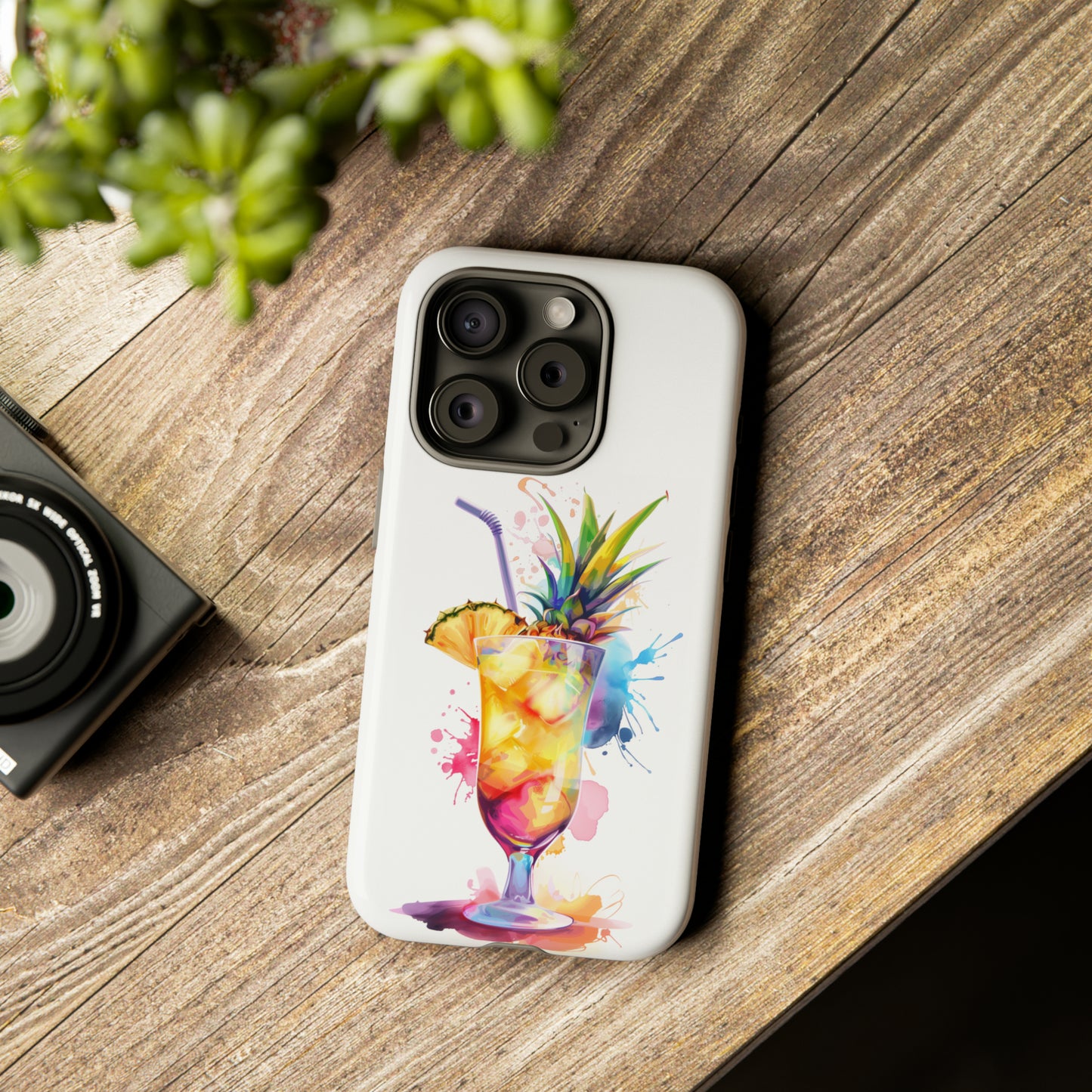 Pina Colada Cocktail Hawaiian Tropical Phone Case, Island Tropics, Wireless Compatible, Protective Cell Phone Case iPhone, Samsung, Pixel