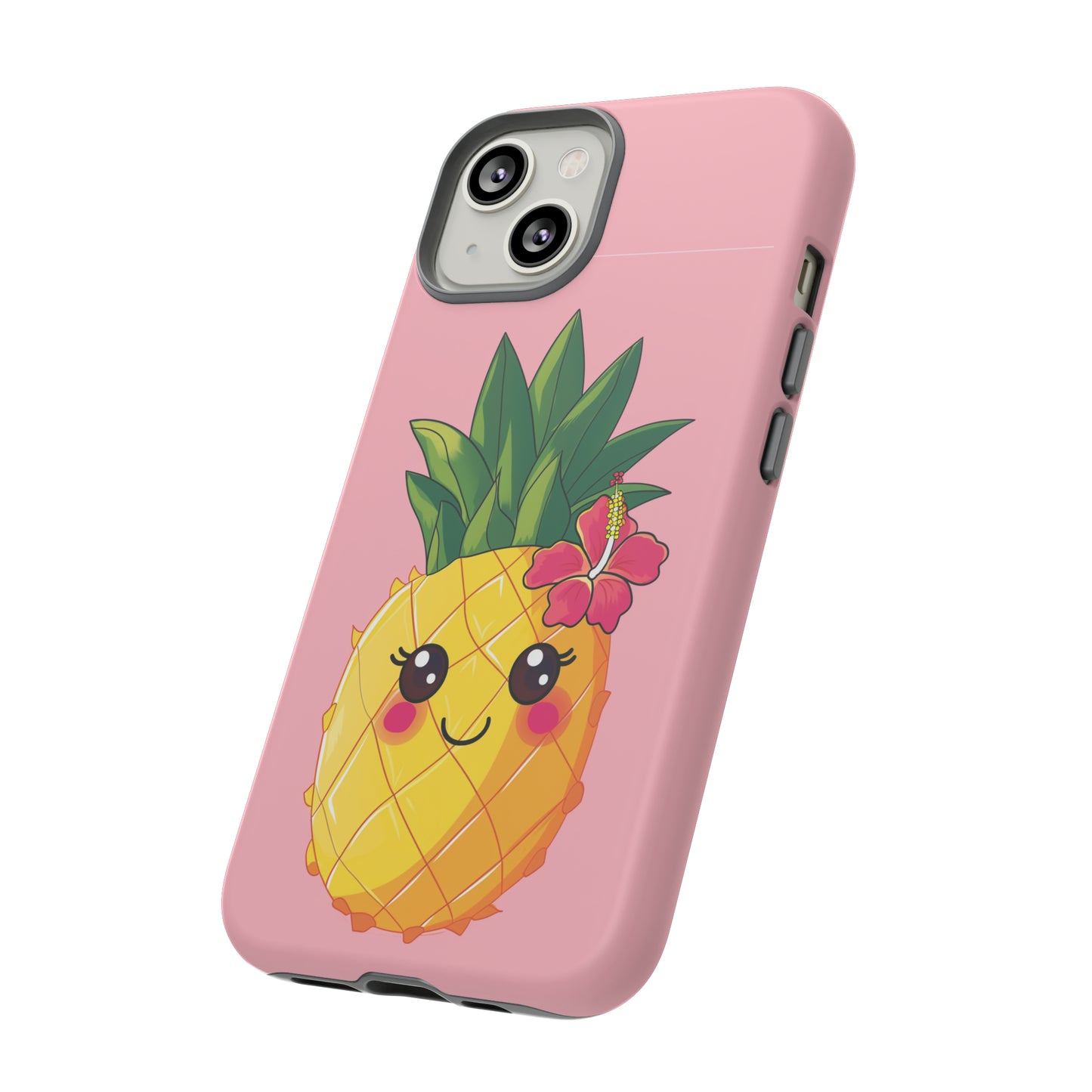 Cute Pineapple Hawaiian Phone Case, Tropical, Hibiscus, Wireless Compatible, Protective Cell Phone Case for iPhone, Samsung, Pixel phones