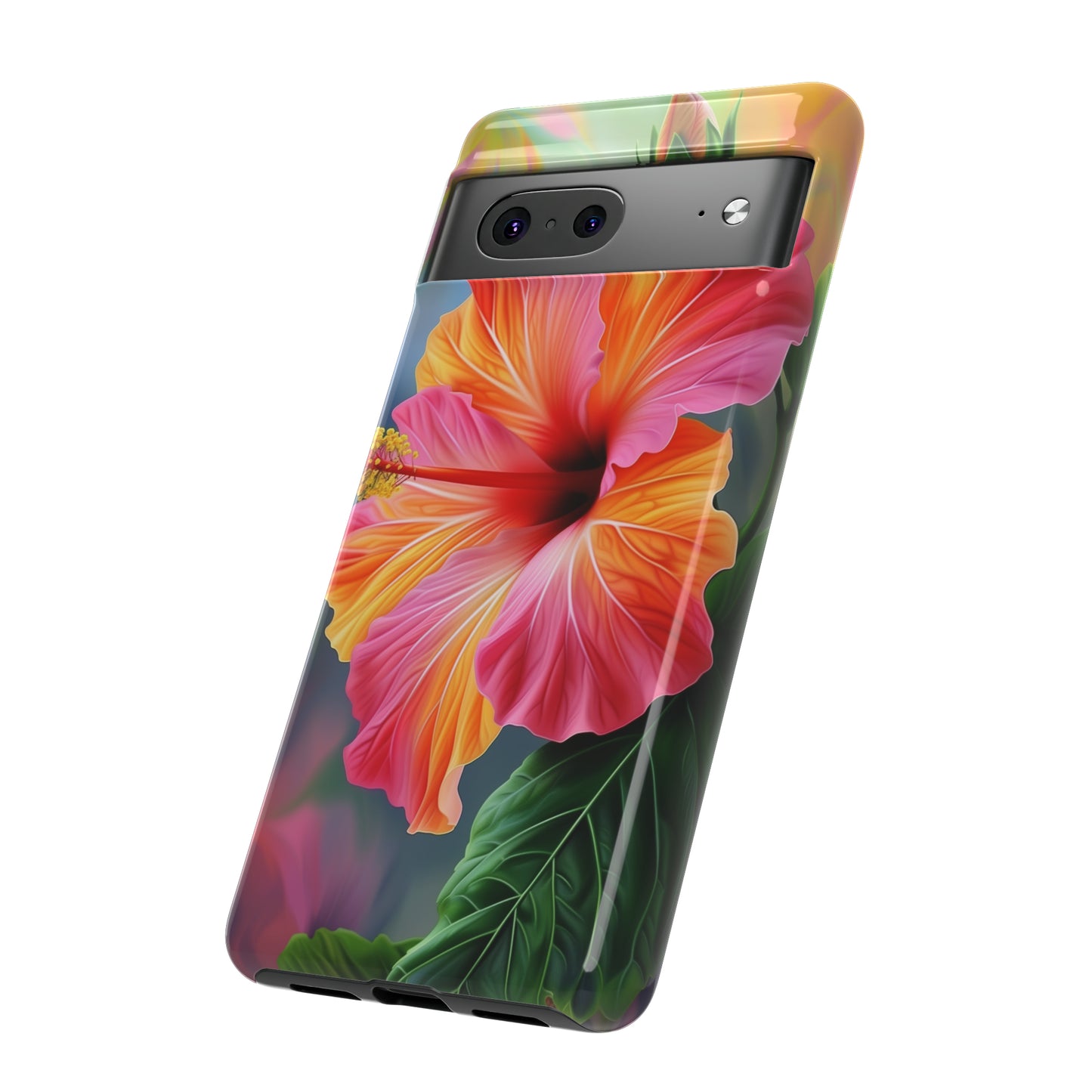 Hibiscus Flower Hawaiian Phone Case, Tropical, Wireless Compatible, Protective Cell Phone Case for iPhone, Samsung, Pixel phones
