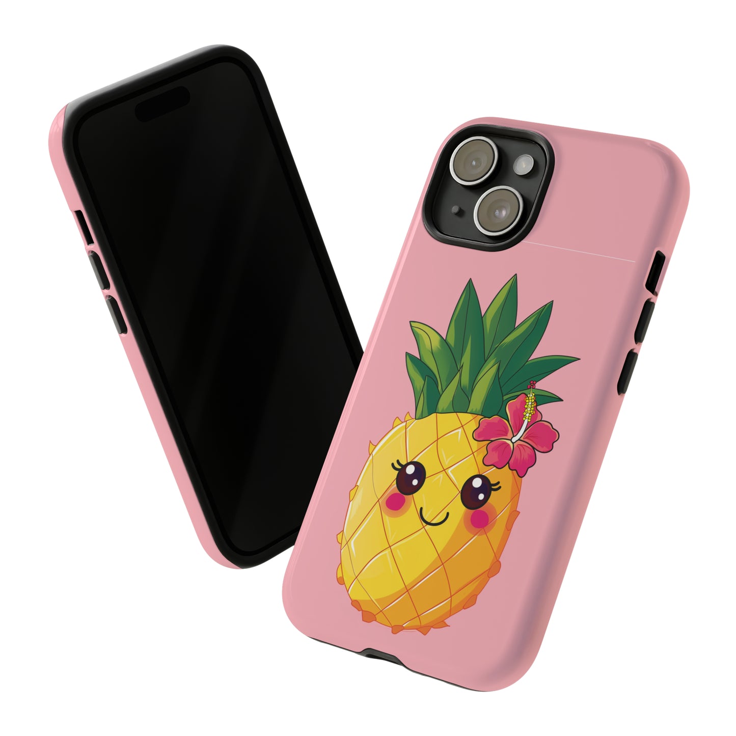 Cute Pineapple Hawaiian Phone Case, Tropical, Hibiscus, Wireless Compatible, Protective Cell Phone Case for iPhone, Samsung, Pixel phones