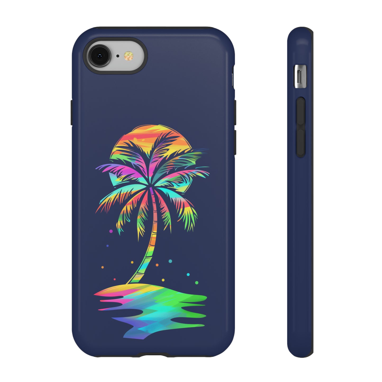 Night Palm Tree Hawaiian Phone Case, Tropical, Hibiscus, Wireless Compatible, Protective Cell Phone Case for iPhone, Samsung, Pixel phones
