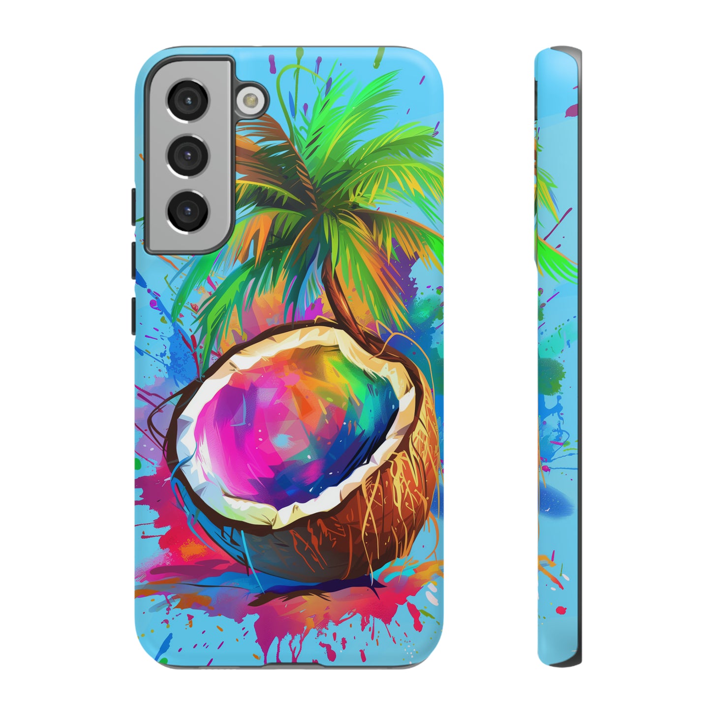 Coconut Colorful Hawaiian Tropical Phone Case, 808, Island Tropics, Wireless Compatible, Protective Cell Phone Case iPhone, Samsung, Pixel