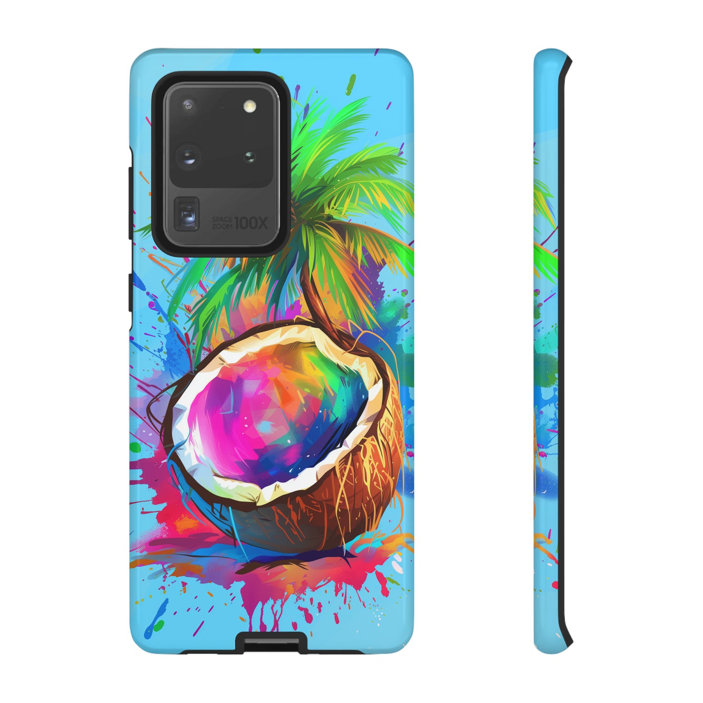 Coconut Colorful Hawaiian Tropical Phone Case, 808, Island Tropics, Wireless Compatible, Protective Cell Phone Case iPhone, Samsung, Pixel