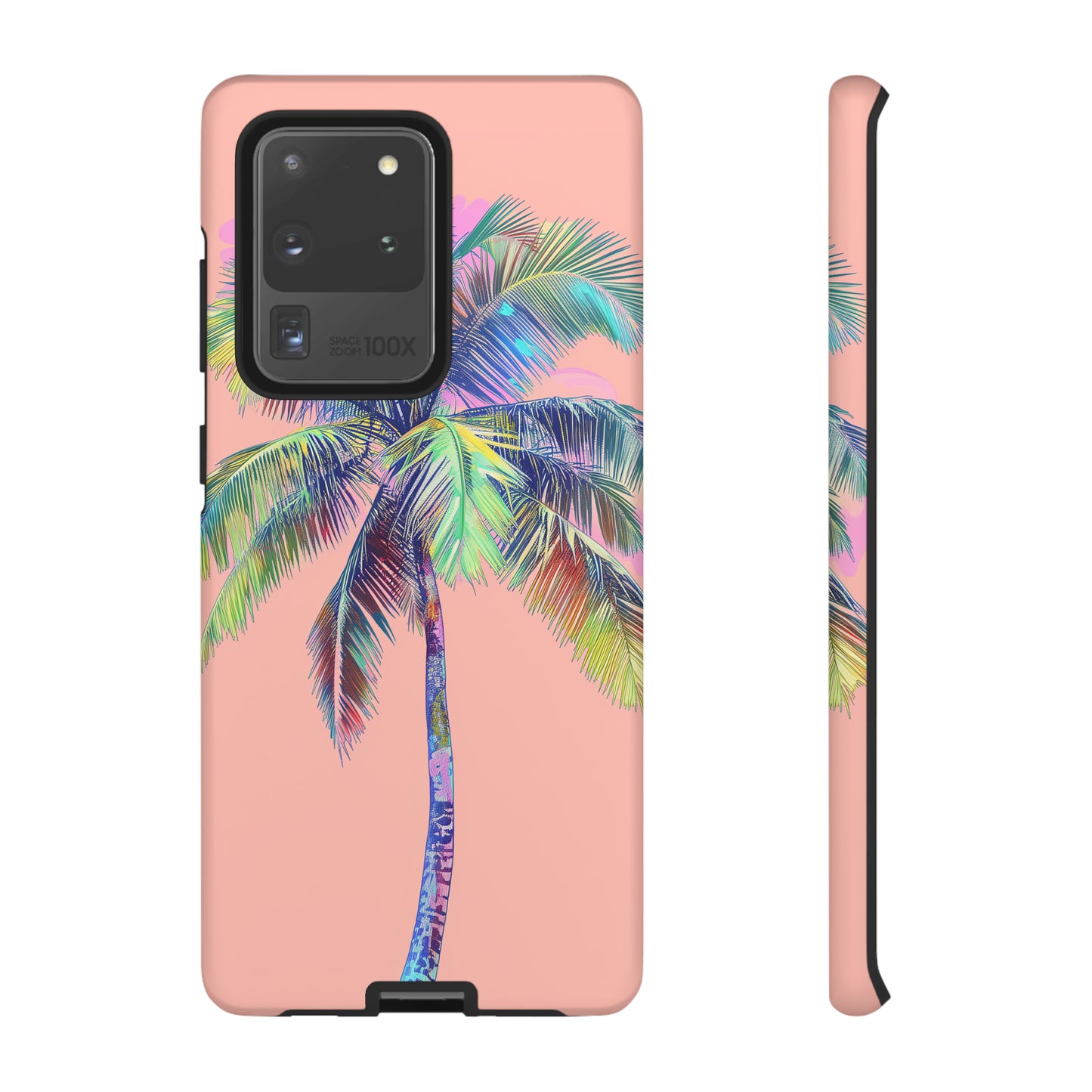 Pink Palm Tree Hawaiian Phone Case, Tropical, Hibiscus, Wireless Compatible, Protective Cell Phone Case for iPhone, Samsung, Pixel phones