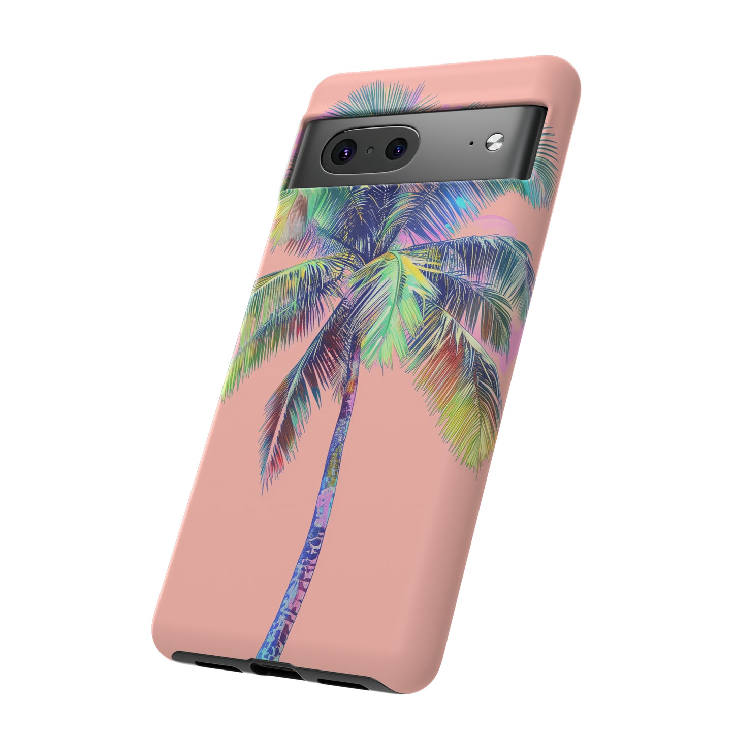 Pink Palm Tree Hawaiian Phone Case, Tropical, Hibiscus, Wireless Compatible, Protective Cell Phone Case for iPhone, Samsung, Pixel phones