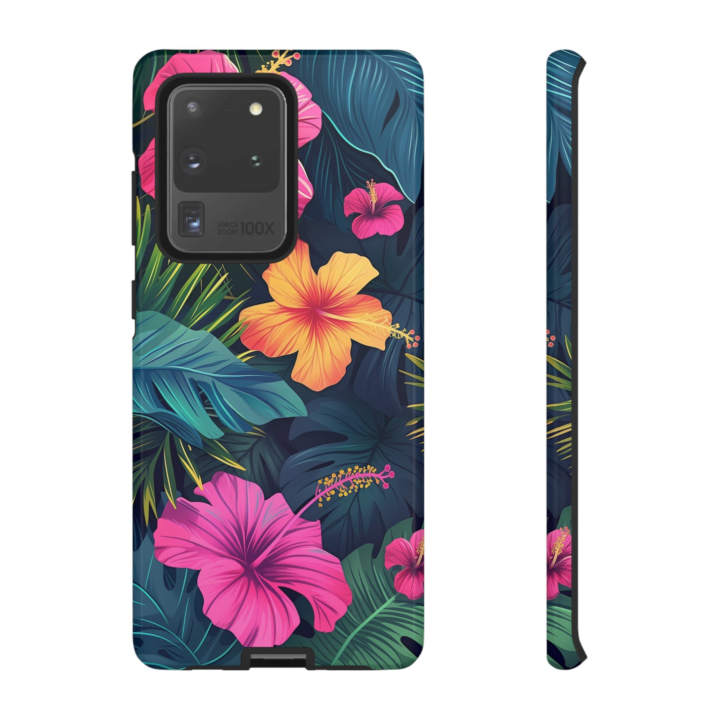 Hibiscus Dark Hawaiian Tropical Phone Case, 808, Island Tropics, Wireless Compatible, Protective Cell Phone Case iPhone, Samsung, Pixel