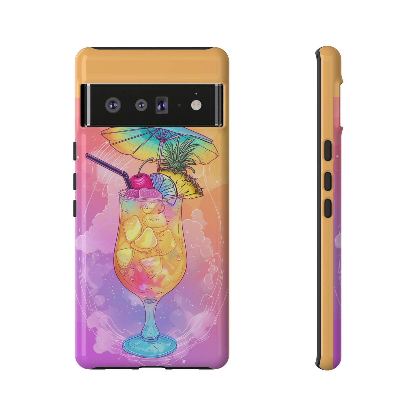 Pina Colada Cocktail Hawaiian Tropical Phone Case, Island Tropics, Wireless Compatible, Protective Cell Phone Case iPhone, Samsung, Pixel