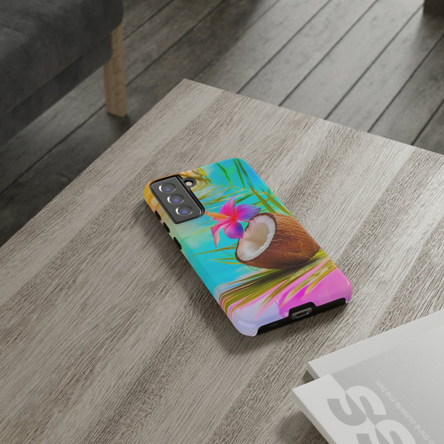 Coconut Colorful Hawaiian Tropical Phone Case, 808, Island Tropics, Wireless Compatible, Protective Cell Phone Case iPhone, Samsung, Pixel