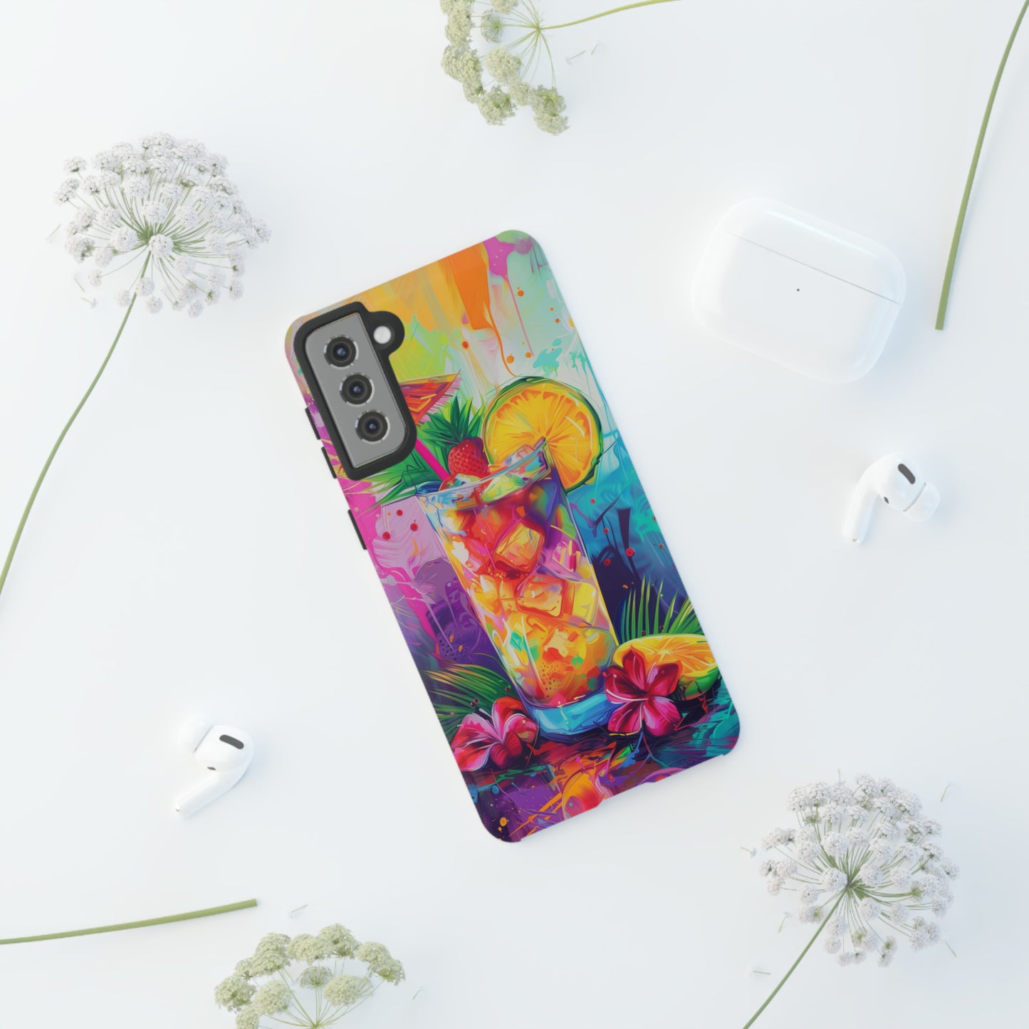 Mai Tai Cocktail Hawaiian Tropical Phone Case, 808, Island Tropics, Wireless Compatible, Protective Cell Phone Case iPhone, Samsung, Pixel