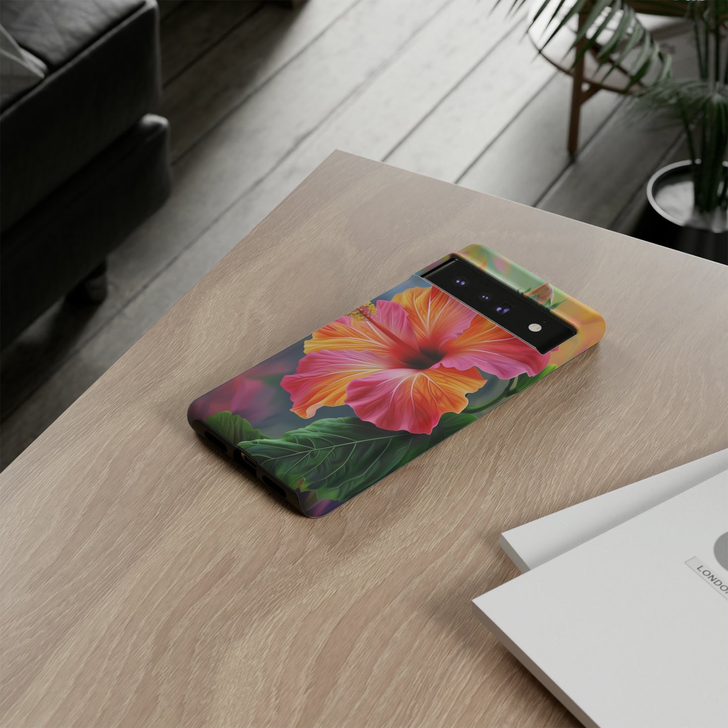 Hibiscus Flower Hawaiian Phone Case, Tropical, Wireless Compatible, Protective Cell Phone Case for iPhone, Samsung, Pixel phones