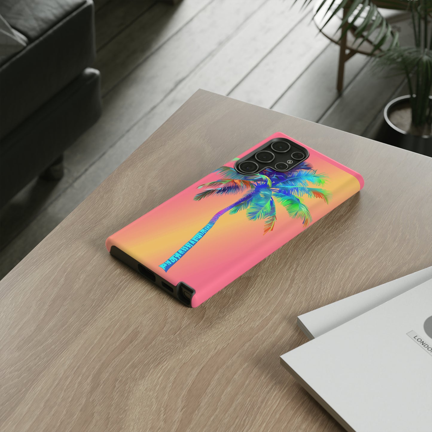 Palm Tree Pink Hawaiian Tropical Phone Case, 808, Island Tropics, Wireless Compatible, Protective Cell Phone Case for iPhone, Samsung, Pixel