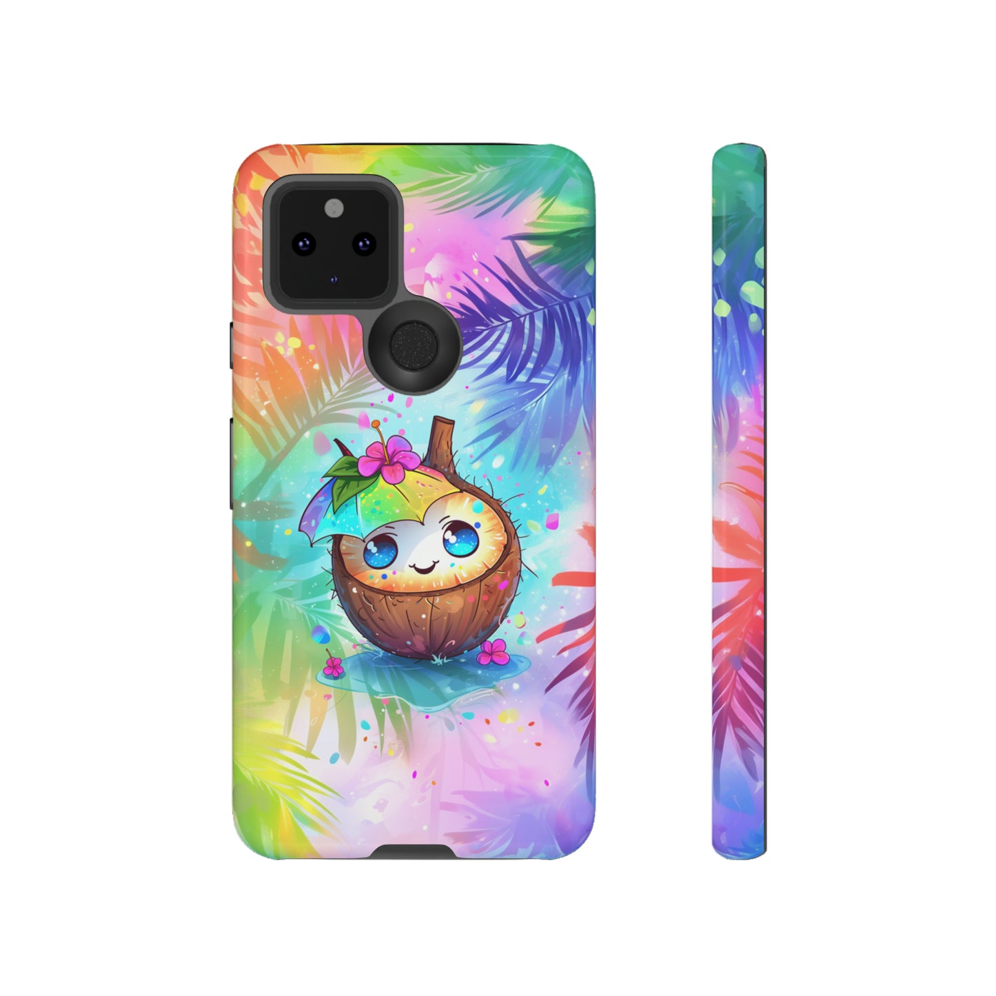 Cute Anime Coconut Hawaiian Tropical Phone Case, 808, Island Tropics, Wireless Compatible, Protective Cell Phone Case iPhone, Samsung, Pixel