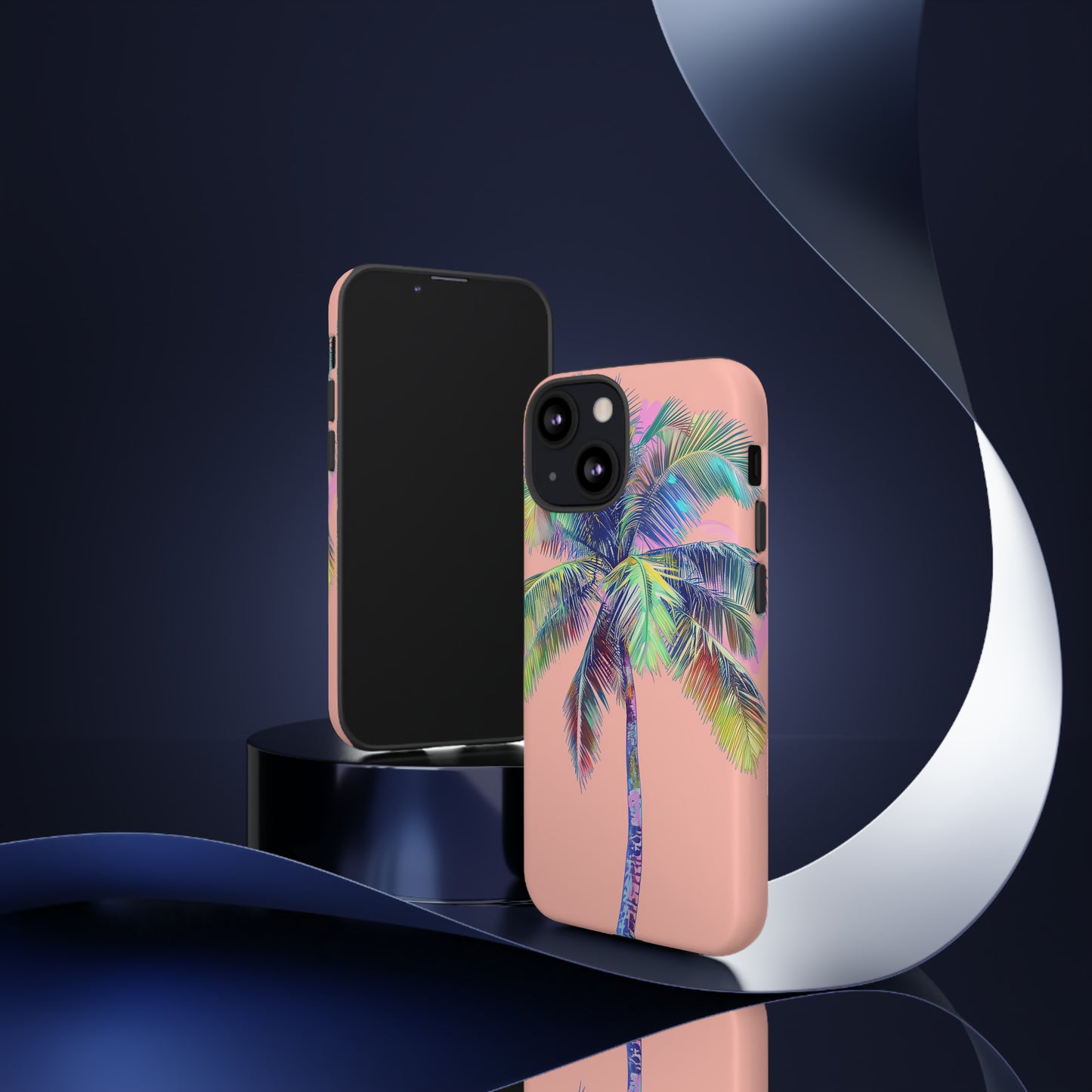 Pink Palm Tree Hawaiian Phone Case, Tropical, Hibiscus, Wireless Compatible, Protective Cell Phone Case for iPhone, Samsung, Pixel phones