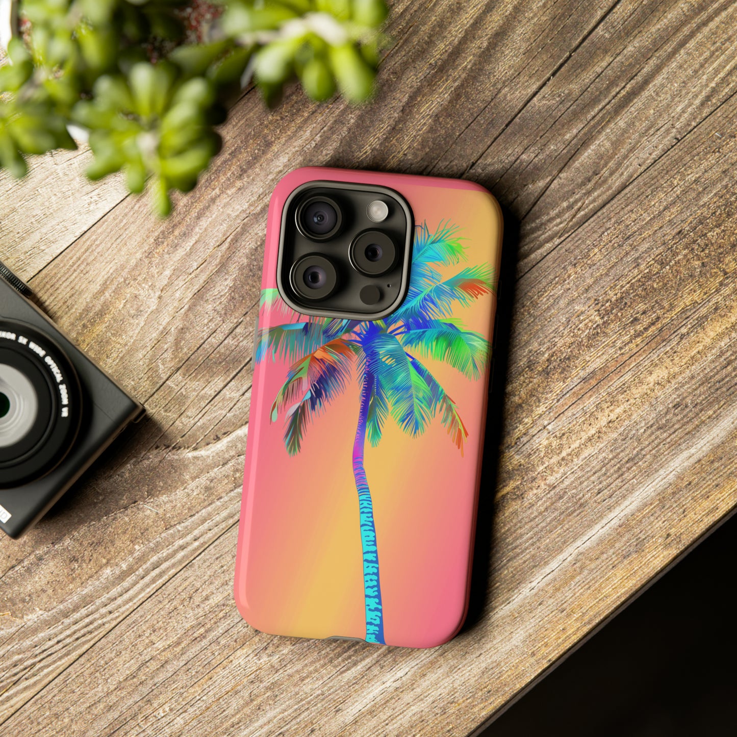 Palm Tree Pink Hawaiian Tropical Phone Case, 808, Island Tropics, Wireless Compatible, Protective Cell Phone Case for iPhone, Samsung, Pixel