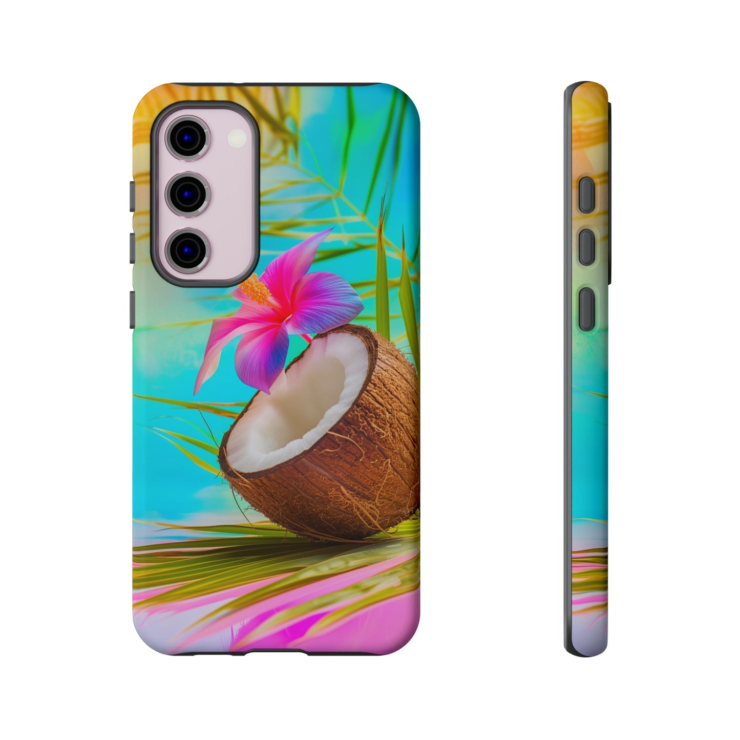 Coconut Colorful Hawaiian Tropical Phone Case, 808, Island Tropics, Wireless Compatible, Protective Cell Phone Case iPhone, Samsung, Pixel