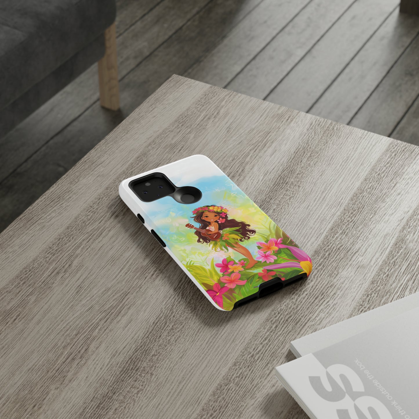 Cute Hula Girl Hawaiian Phone Case, Tropical, Hibiscus, Wireless Compatible, Protective Cell Phone Case for iPhone, Samsung, Pixel phones