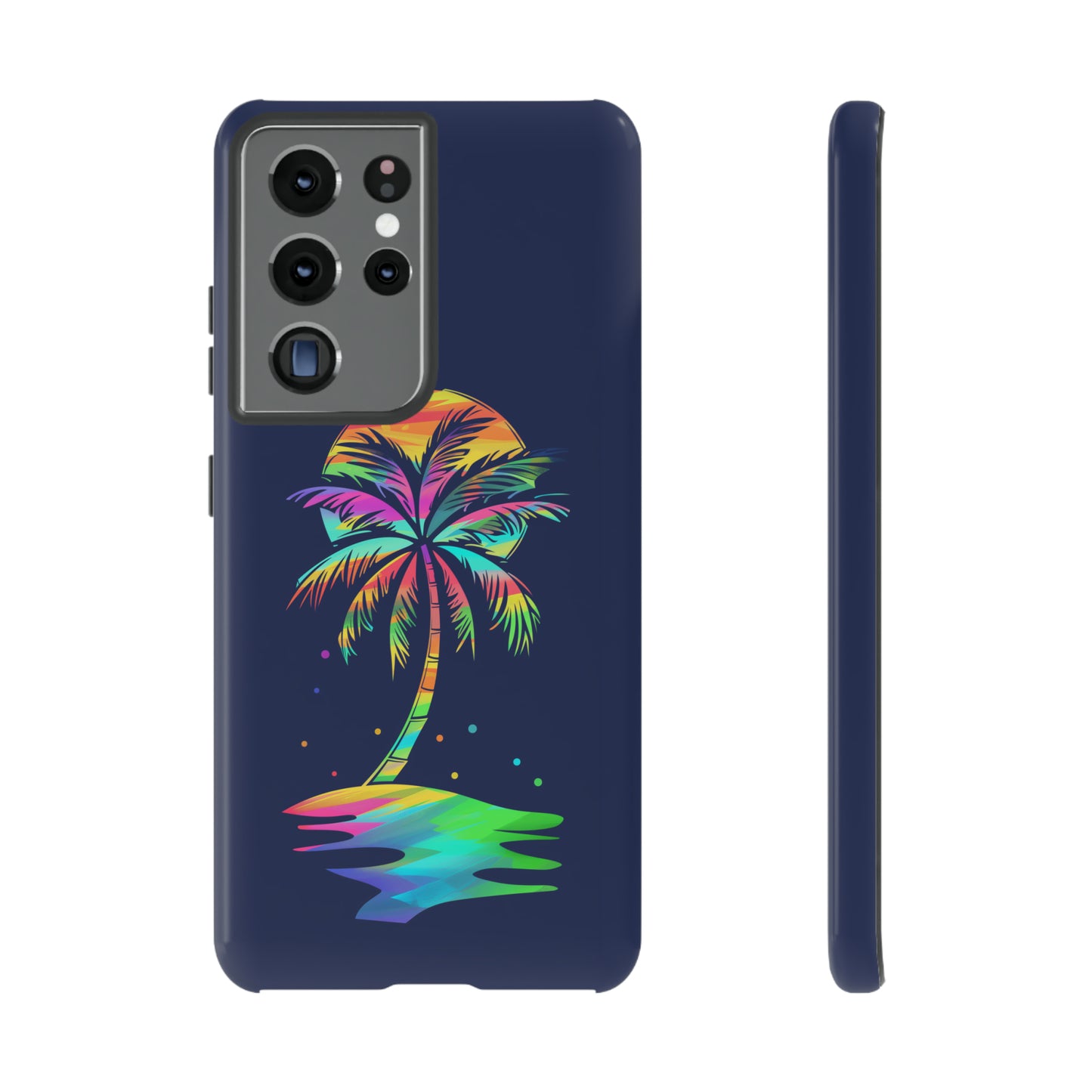Night Palm Tree Hawaiian Phone Case, Tropical, Hibiscus, Wireless Compatible, Protective Cell Phone Case for iPhone, Samsung, Pixel phones