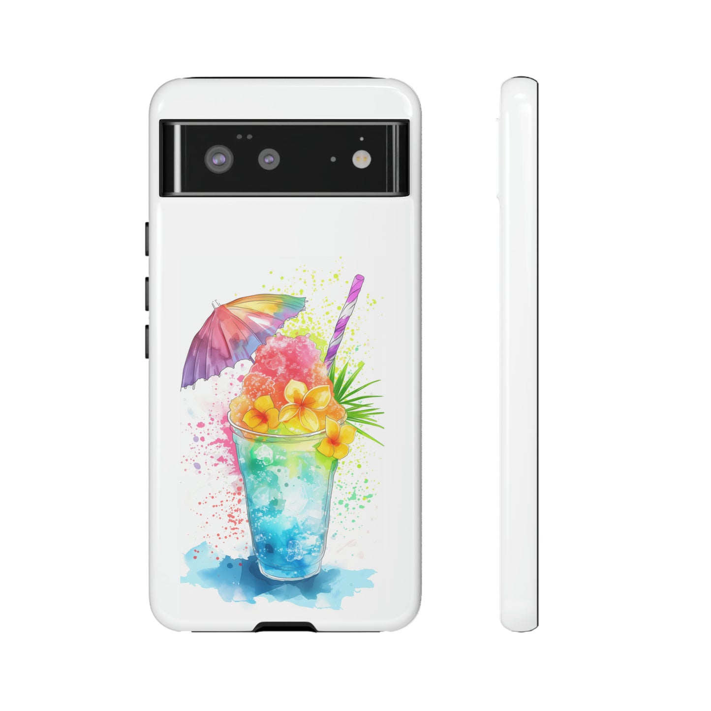 Shave Ice Plumerias Hawaiian Tropical Phone Case, 808, Island Tropics, Wireless Compatible, Protective Cell Case iPhone, Samsung, Pixel