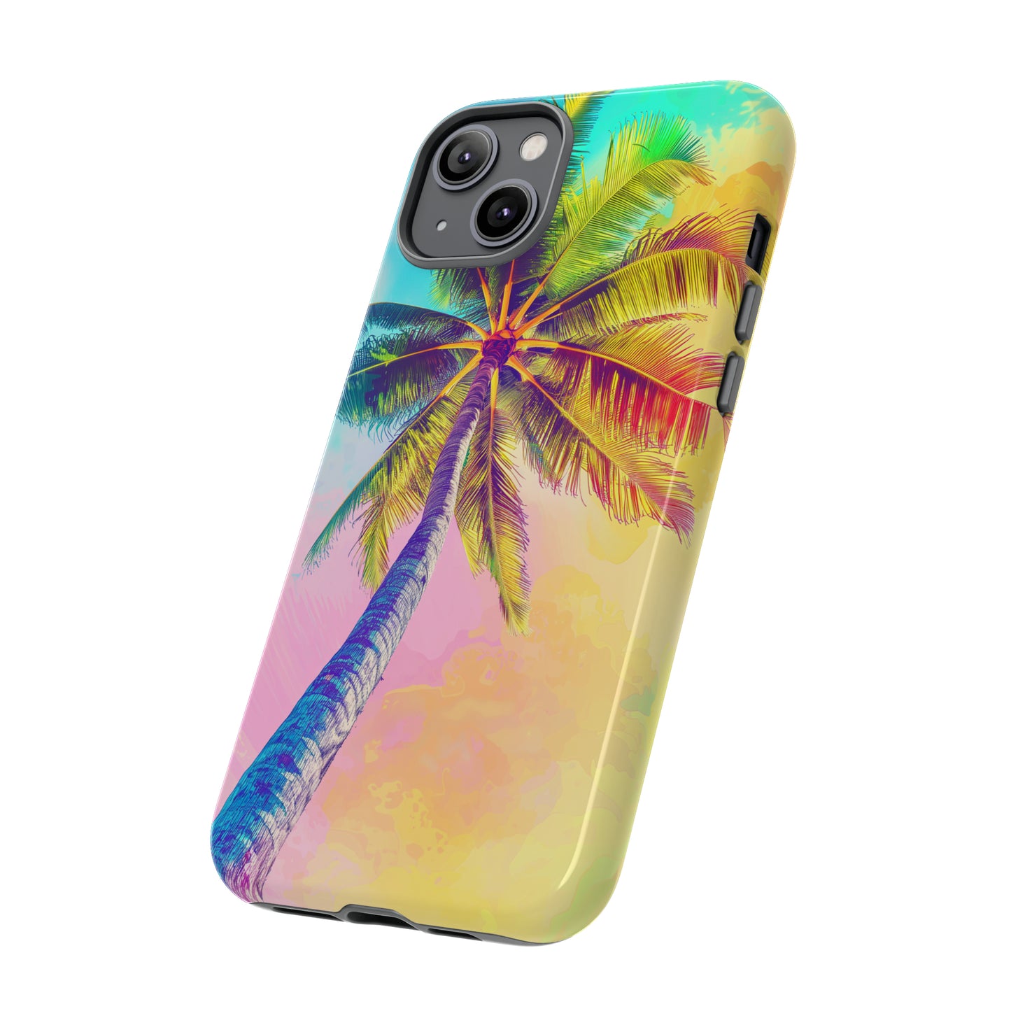 Palm Tree Colorful Hawaiian Tropical Phone Case, 808, Island Tropics, Wireless Compatible, Protective Cell Phone Case iPhone, Samsung, Pixel