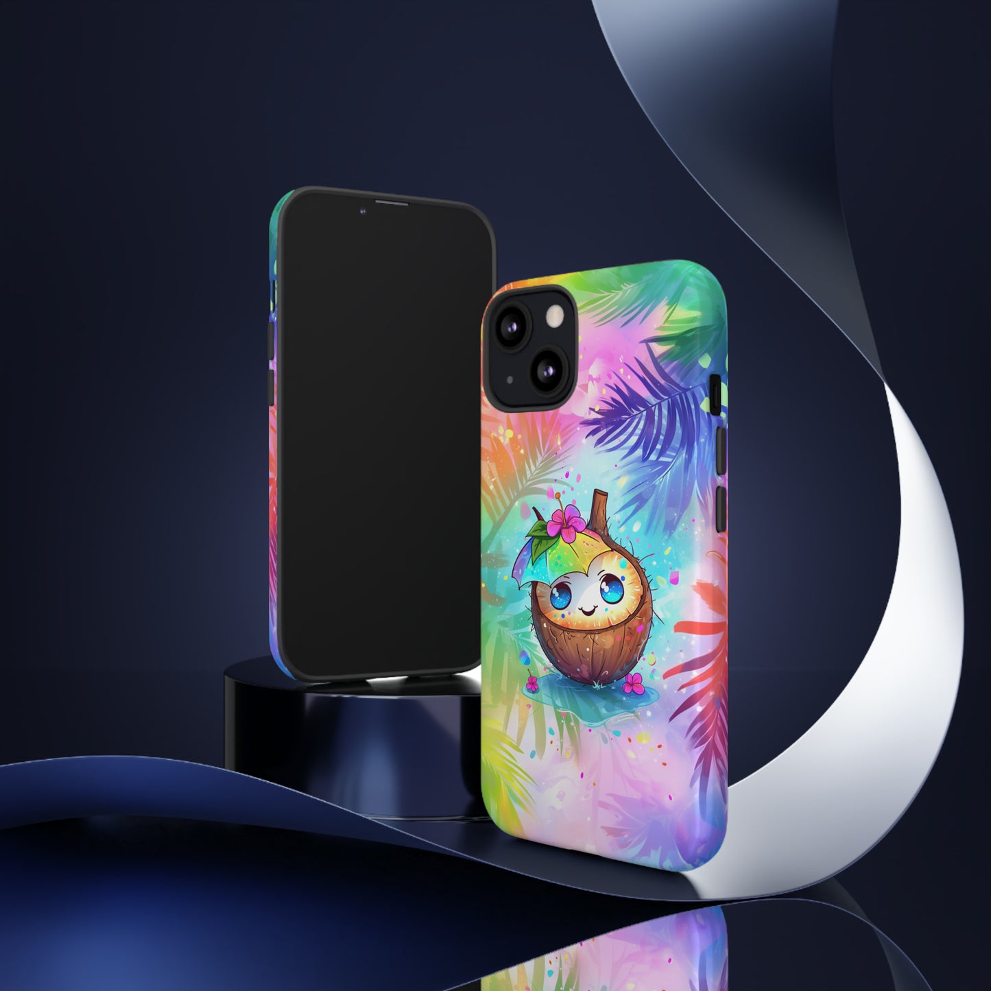 Cute Anime Coconut Hawaiian Tropical Phone Case, 808, Island Tropics, Wireless Compatible, Protective Cell Phone Case iPhone, Samsung, Pixel