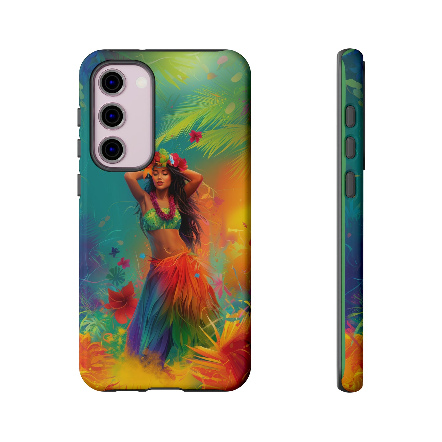 Hula Girl Hawaiian Phone Case, Tropical, Hibiscus, Wireless Compatible, Protective Cell Phone Case for iPhone, Samsung, Pixel phones