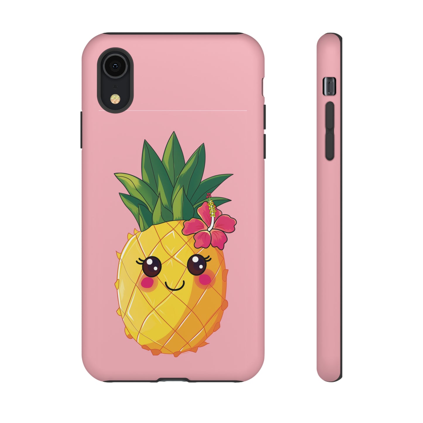 Cute Pineapple Hawaiian Phone Case, Tropical, Hibiscus, Wireless Compatible, Protective Cell Phone Case for iPhone, Samsung, Pixel phones