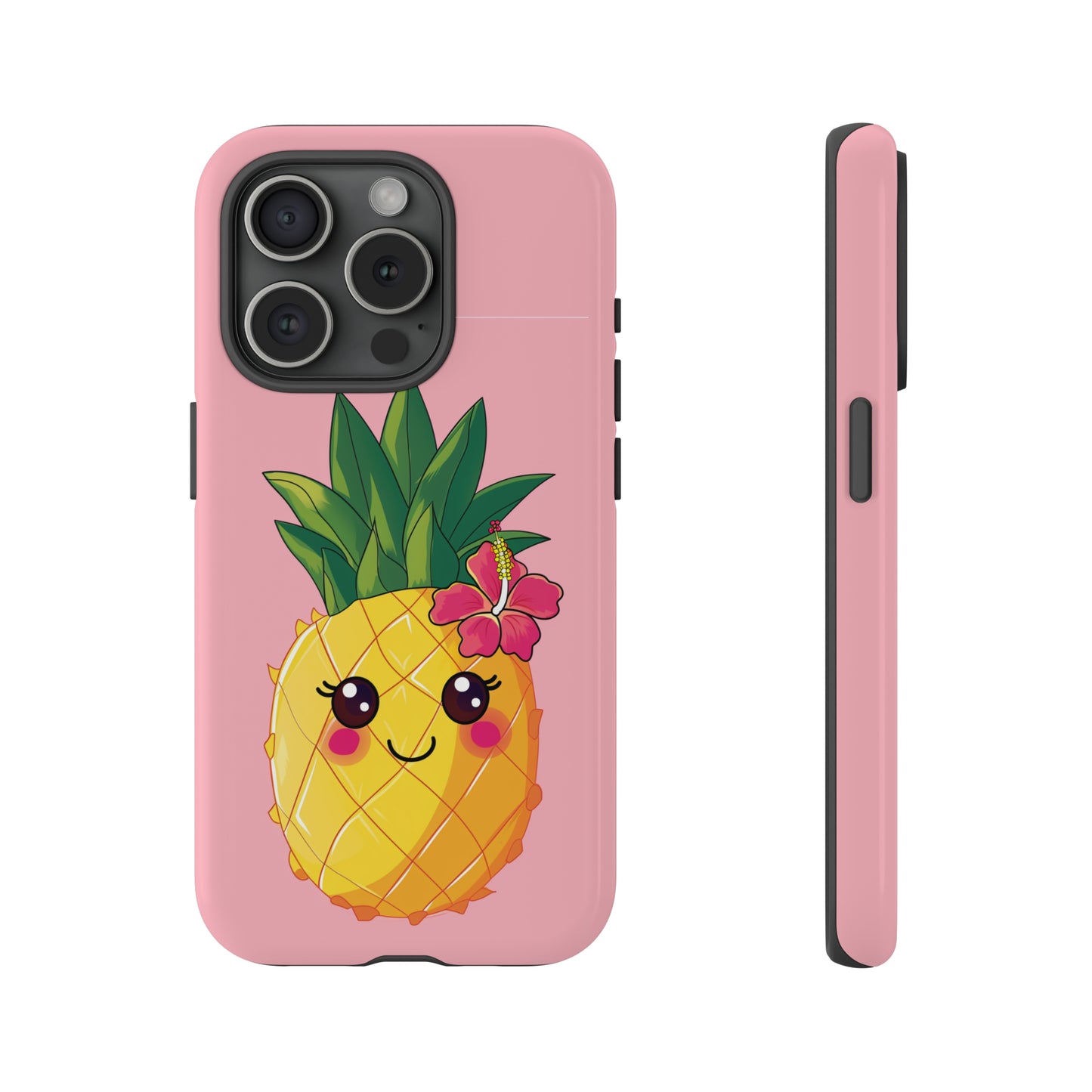 Cute Pineapple Hawaiian Phone Case, Tropical, Hibiscus, Wireless Compatible, Protective Cell Phone Case for iPhone, Samsung, Pixel phones