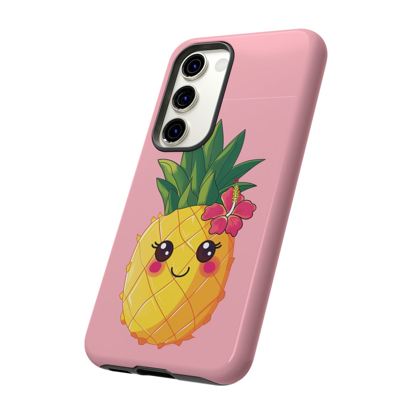Cute Pineapple Hawaiian Phone Case, Tropical, Hibiscus, Wireless Compatible, Protective Cell Phone Case for iPhone, Samsung, Pixel phones