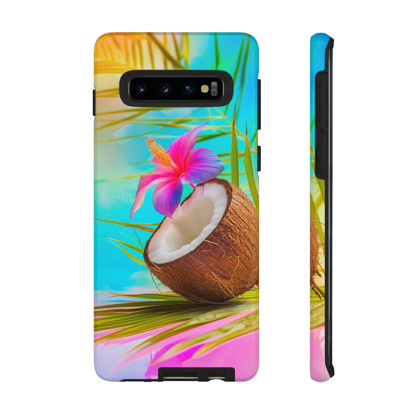 Coconut Colorful Hawaiian Tropical Phone Case, 808, Island Tropics, Wireless Compatible, Protective Cell Phone Case iPhone, Samsung, Pixel