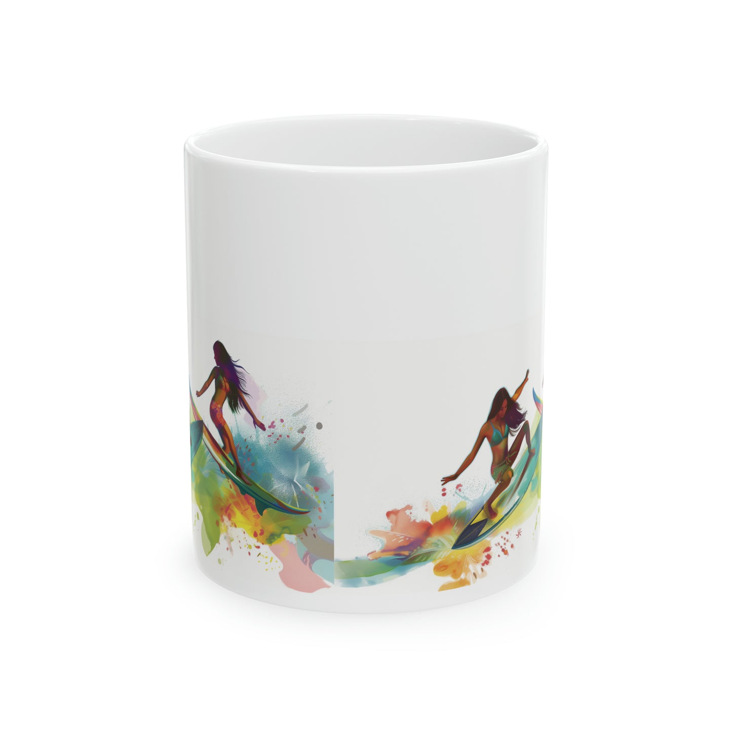 Surfer Girls 2 Wahine Hawaiian Ceramic Mug 11oz, Hawaii Mug, HI Mug, Aloha Mug, 808 Mug, Island Mug, Tropical Mug, Coffee Mug