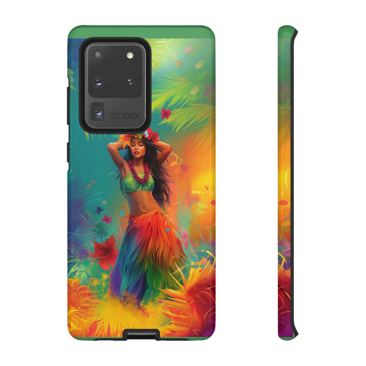 Hula Girl Hawaiian Phone Case, Tropical, Hibiscus, Wireless Compatible, Protective Cell Phone Case for iPhone, Samsung, Pixel phones