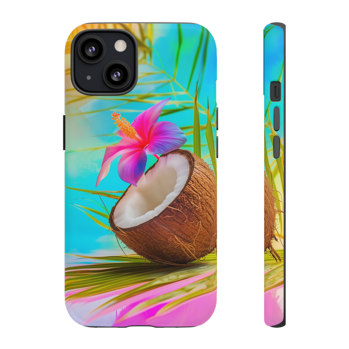 Coconut Colorful Hawaiian Tropical Phone Case, 808, Island Tropics, Wireless Compatible, Protective Cell Phone Case iPhone, Samsung, Pixel