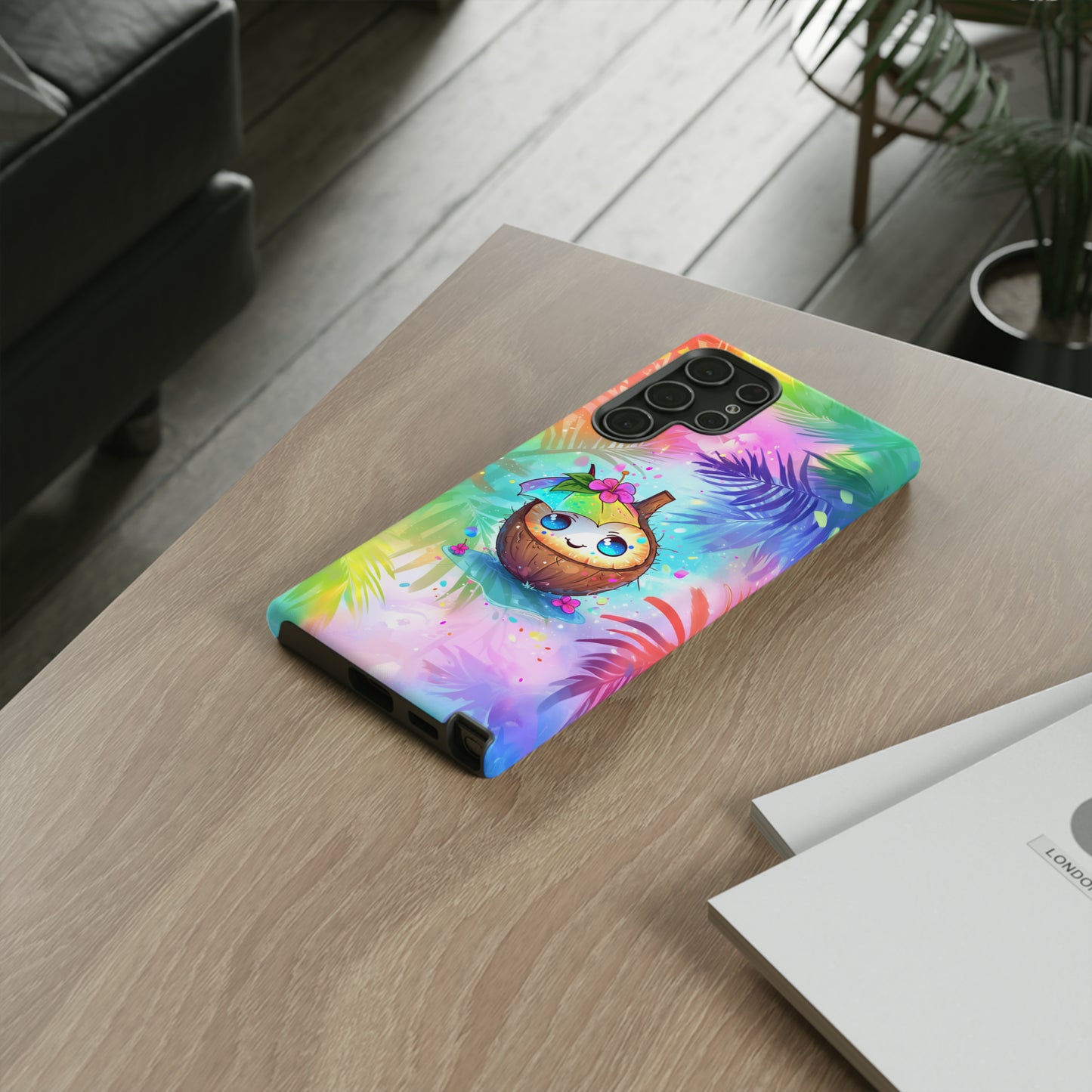 Cute Anime Coconut Hawaiian Tropical Phone Case, 808, Island Tropics, Wireless Compatible, Protective Cell Phone Case iPhone, Samsung, Pixel