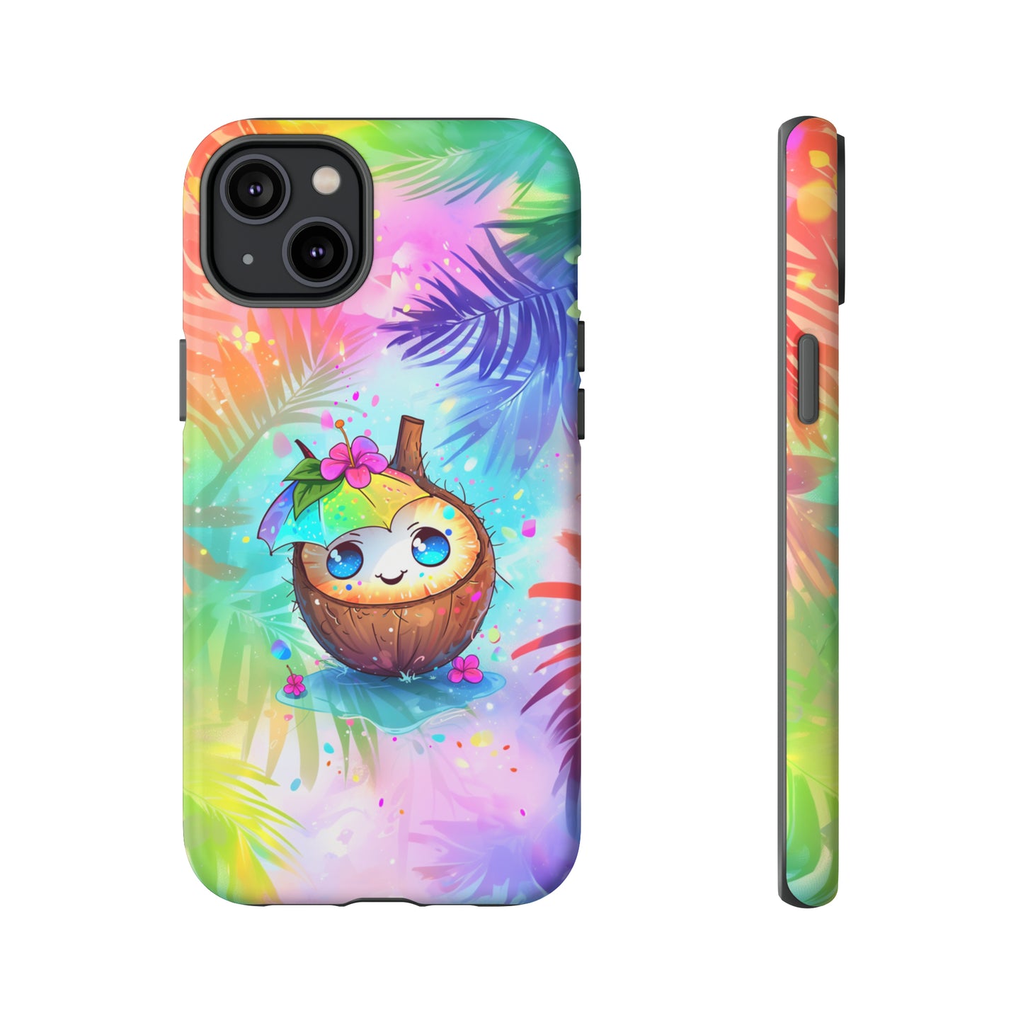 Cute Anime Coconut Hawaiian Tropical Phone Case, 808, Island Tropics, Wireless Compatible, Protective Cell Phone Case iPhone, Samsung, Pixel