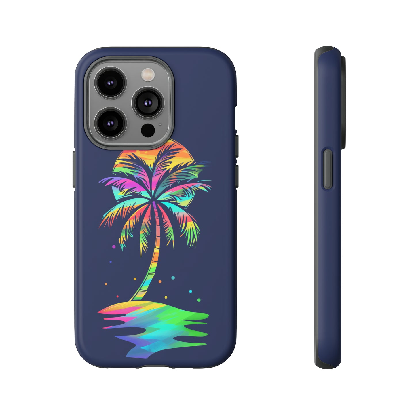 Night Palm Tree Hawaiian Phone Case, Tropical, Hibiscus, Wireless Compatible, Protective Cell Phone Case for iPhone, Samsung, Pixel phones