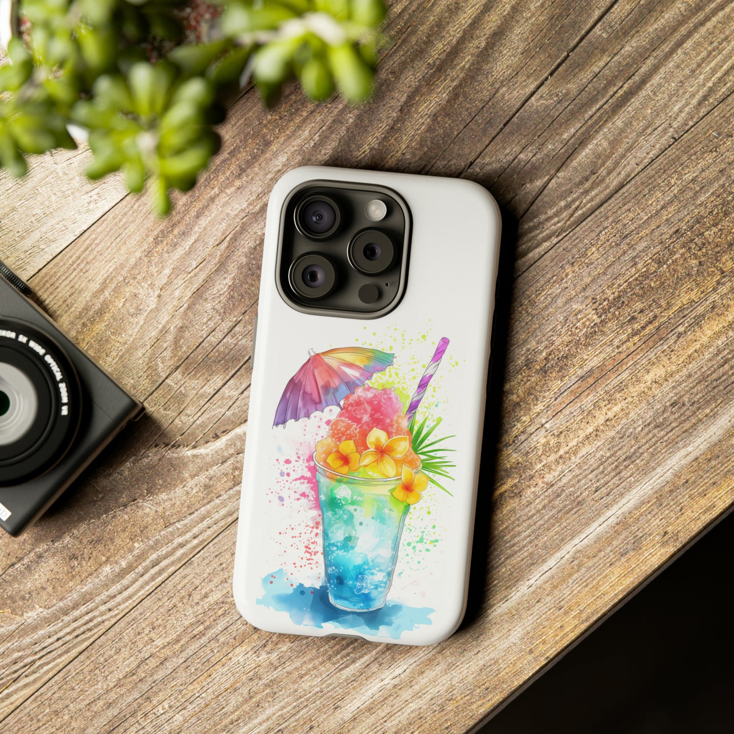 Shave Ice Plumerias Hawaiian Tropical Phone Case, 808, Island Tropics, Wireless Compatible, Protective Cell Case iPhone, Samsung, Pixel