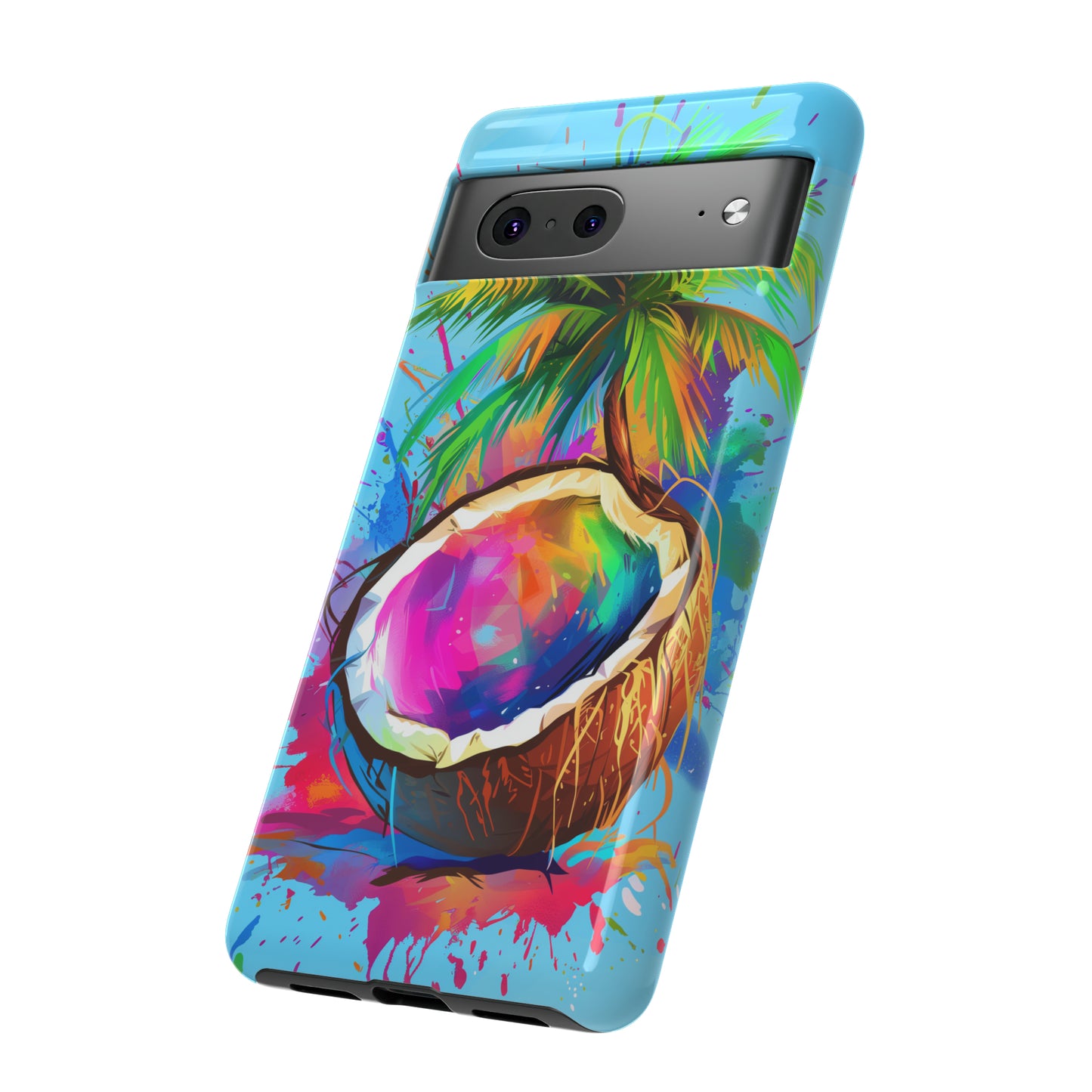 Coconut Colorful Hawaiian Tropical Phone Case, 808, Island Tropics, Wireless Compatible, Protective Cell Phone Case iPhone, Samsung, Pixel