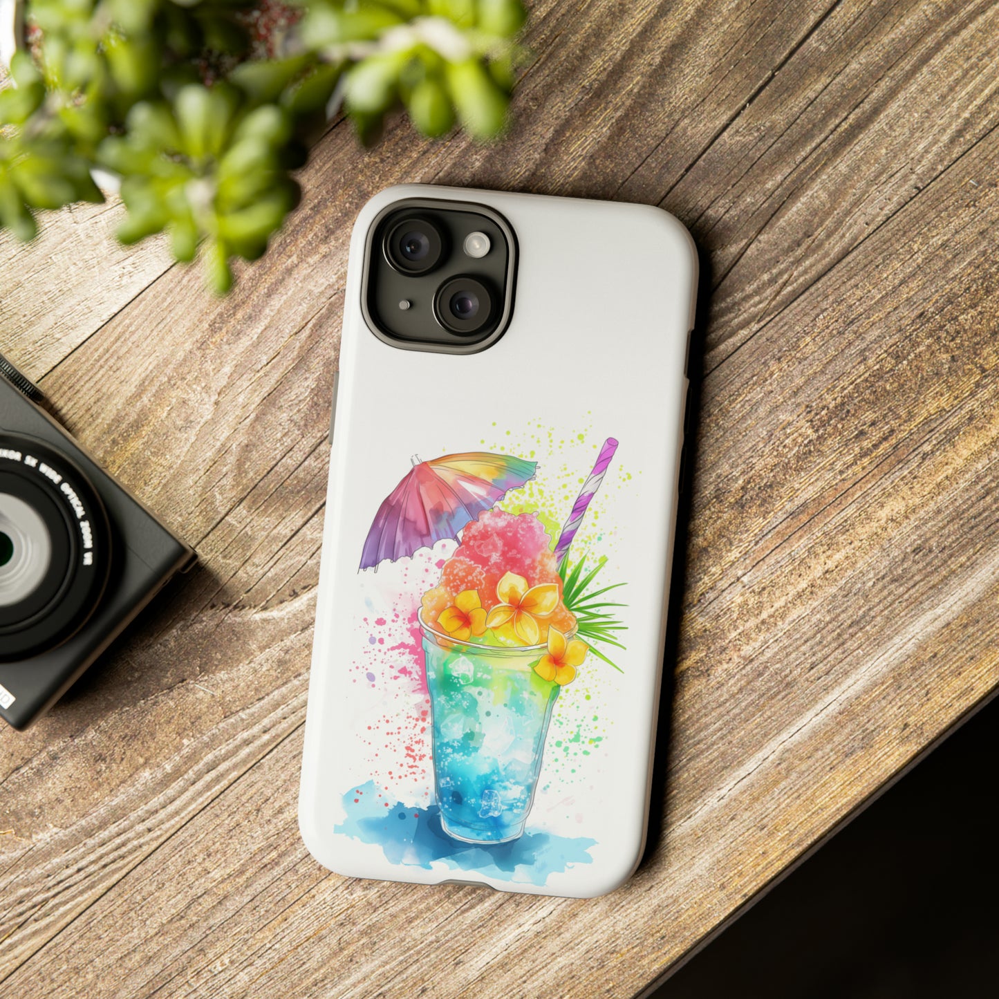 Shave Ice Plumerias Hawaiian Tropical Phone Case, 808, Island Tropics, Wireless Compatible, Protective Cell Case iPhone, Samsung, Pixel