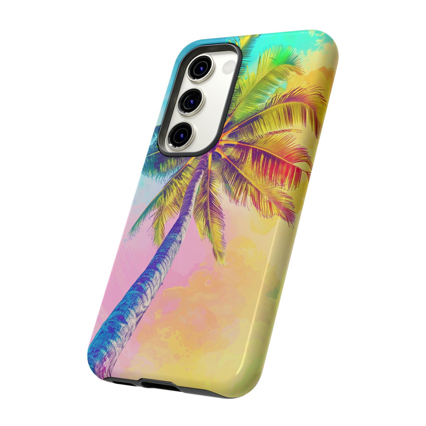 Palm Tree Colorful Hawaiian Tropical Phone Case, 808, Island Tropics, Wireless Compatible, Protective Cell Phone Case iPhone, Samsung, Pixel