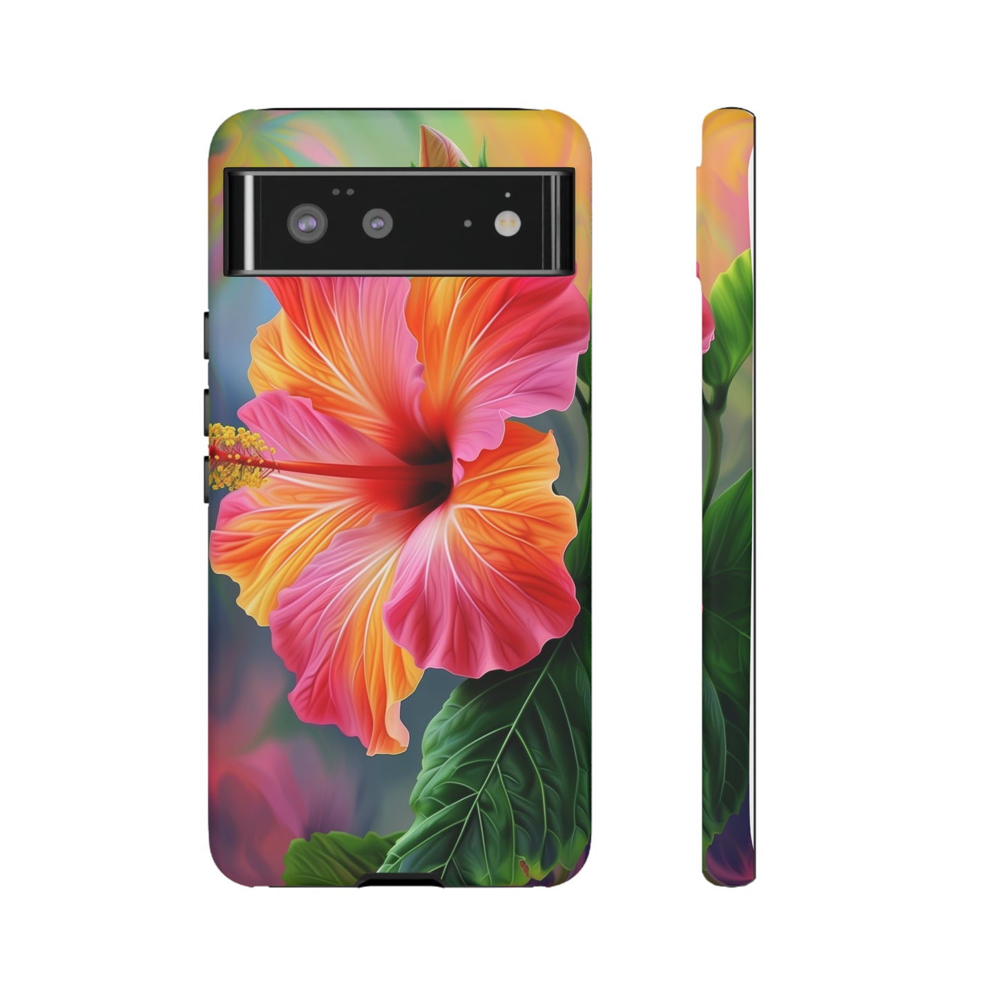 Hibiscus Flower Hawaiian Phone Case, Tropical, Wireless Compatible, Protective Cell Phone Case for iPhone, Samsung, Pixel phones