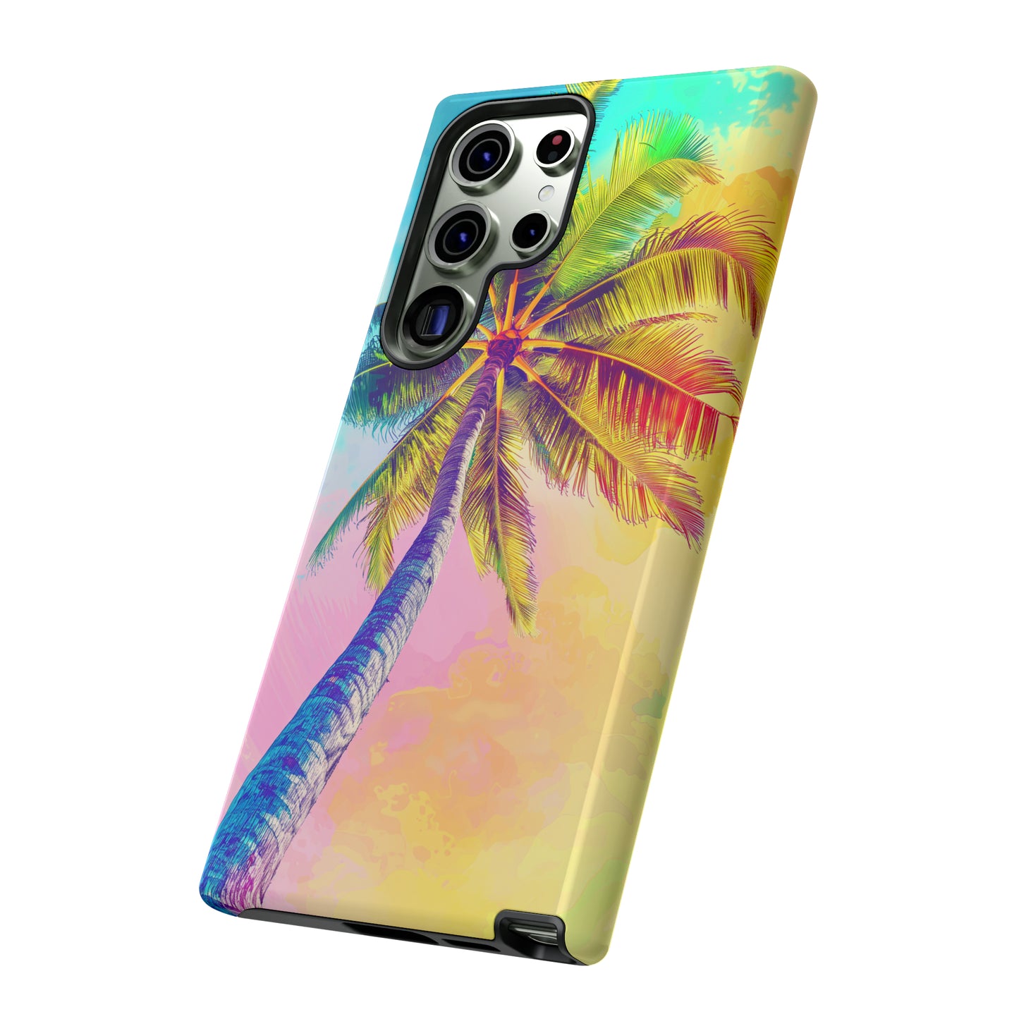 Palm Tree Colorful Hawaiian Tropical Phone Case, 808, Island Tropics, Wireless Compatible, Protective Cell Phone Case iPhone, Samsung, Pixel